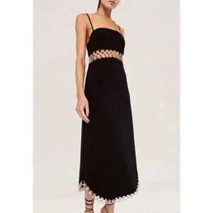 NWT ALEXIS Midi Black Sleeveless Tale Cut-Out Chain Dress